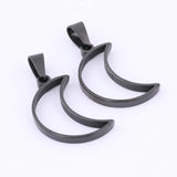10pcs Stainless Steel Moon Charm Open Bezels for Resin Jewelry Making Supplies