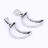 10pcs Stainless Steel Moon Charm Open Bezels for Resin Jewelry Making Supplies