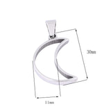 10pcs Stainless Steel Moon Charm Open Bezels for Resin Jewelry Making Supplies