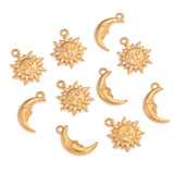 10pcs Stainless Steel Moon Sun Charms DIY Jewelry Crafts Supplies