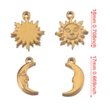 10pcs Stainless Steel Moon Sun Charms DIY Jewelry Crafts Supplies