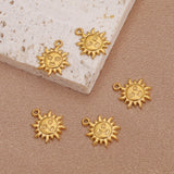 10pcs Stainless Steel Moon Sun Charms DIY Jewelry Crafts Supplies