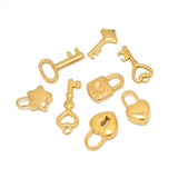 10pcs Stainless Steel Pendant Charms Key Heart Star for Diy Jewelry Making