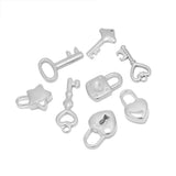 10pcs Stainless Steel Pendant Charms Key Heart Star for Diy Jewelry Making