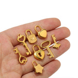 10pcs Stainless Steel Pendant Charms Key Heart Star for Diy Jewelry Making