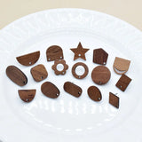 10pcs Stainless Steel Pin Wood Earring Findings Round Squre Star Oval