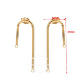 10pcs Stainless Steel Q Earring Stud Ear Post with Loop U Shape
