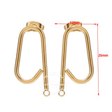 10pcs Stainless Steel Q Earring Stud Ear Post with Loop U Shape