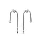 10pcs Stainless Steel Q Earring Stud Ear Post with Loop U Shape
