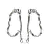 10pcs Stainless Steel Q Earring Stud Ear Post with Loop U Shape