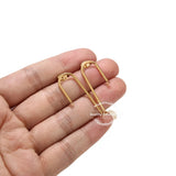 10pcs Stainless Steel Q Earring Stud Ear Post with Loop U Shape