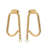 10pcs Stainless Steel Q Earring Stud Ear Post with Loop U Shape