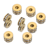 10pcs Stainless Steel Rhinestone Beads 7mm Crystal Rondelle Spacer