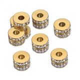 10pcs Stainless Steel Rhinestone Beads 7mm Crystal Rondelle Spacer