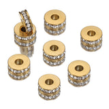 10pcs Stainless Steel Rhinestone Beads 7mm Crystal Rondelle Spacer