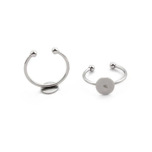 10pcs Stainless Steel Ring Base 8mm Blanks Tary Base Bezels For Rings Making