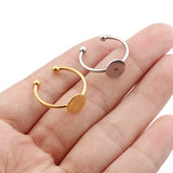 10pcs Stainless Steel Ring Base 8mm Blanks Tary Base Bezels For Rings Making