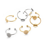10pcs Stainless Steel Ring Base 8mm Blanks Tary Base Bezels For Rings Making