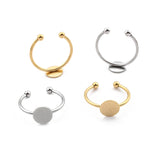10pcs Stainless Steel Ring Base 8mm Blanks Tary Base Bezels For Rings Making
