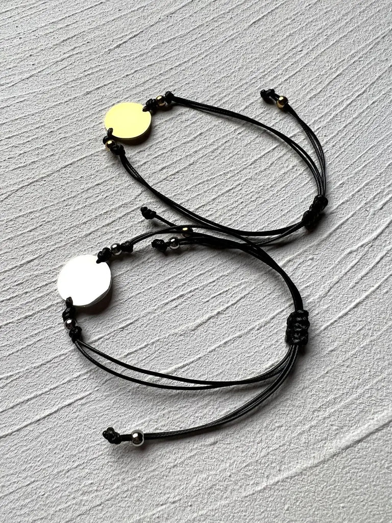 10pcs Stainless Steel Round Blanks Tags Charms Rope Bracelets