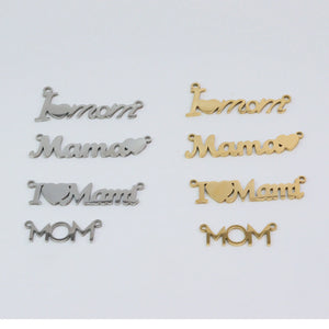 10pcs Stainless Steel Mama MOM Jewelry Charms Pendant DIY Handcraft