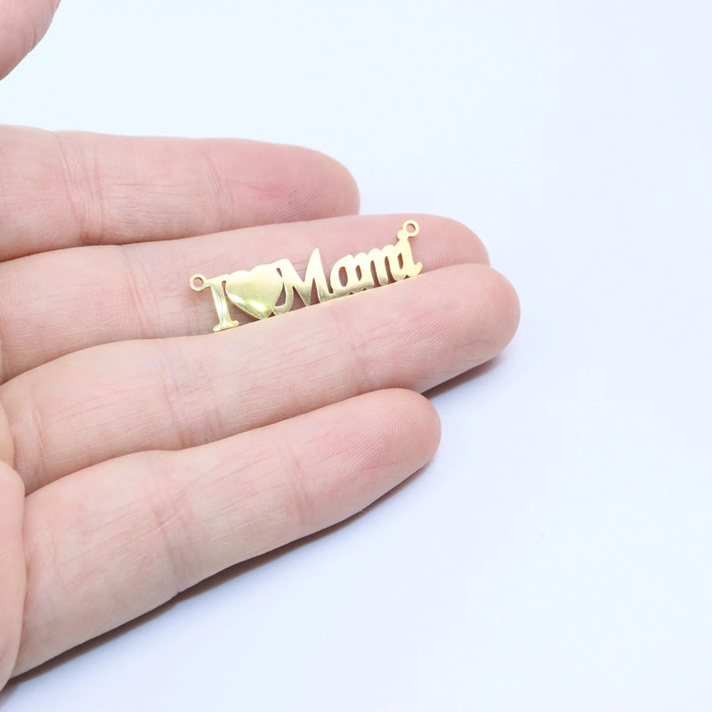 10pcs Stainless Steel Mama MOM Jewelry Charms Pendant DIY Handcraft