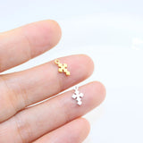 10pcs Stainless Steel Mini Cross Charms Pendant DIY Jewelry Accessory