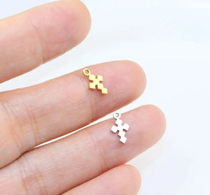 10pcs Stainless Steel Mini Cross Charms Pendant DIY Jewelry Accessory
