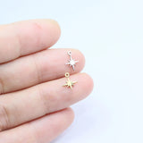 10pcs Stainless Steel Star Charms Pendant DIY Handcraft Jewelry Accessory