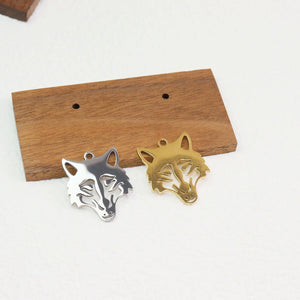 10pcs Stainless Steel Wolf Jewelry Charms Pendant DIY Handcraft