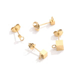 10pcs PVD 18k Plated Earring Post Stud with Loop