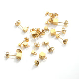 10pcs PVD 18k Plated Earring Post Stud with Loop
