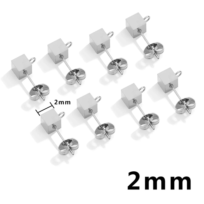 10pcs PVD 18k Plated Earring Post Stud with Loop