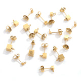 10pcs PVD 18k Plated Earring Post Stud with Loop