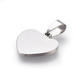 10pcs Stainless Steel Heart Pendant Charms for DIY Jewelry Making