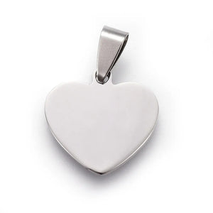 10pcs Stainless Steel Heart Pendant Charms for DIY Jewelry Making