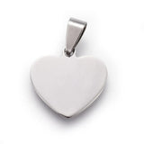 10pcs Stainless Steel Heart Pendant Charms for DIY Jewelry Making