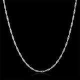 10pcs Thin Stainless Steel Water Wave Necklace Chain 4 Colors with Lobster Clasp