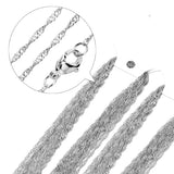10pcs Thin Stainless Steel Water Wave Necklace Chain 4 Colors with Lobster Clasp
