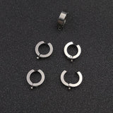 10pcs Stainless Steel Wide 4mm Hoop Earrings Cuff Ear Clip On Men Women