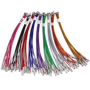 10pcs Stainless Steel Wire Keychain Ring Keyring Circle Rope Cable Loop