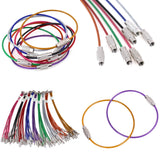 10pcs Stainless Steel Wire Keychain Ring Keyring Circle Rope Cable Loop