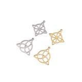 10pcs Stainless Steel Leaves Coin Dangling Charm Pendant