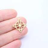 10pcs Stainless Steel Leaves Coin Dangling Charm Pendant