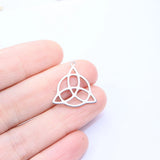 10pcs Stainless Steel Leaves Coin Dangling Charm Pendant