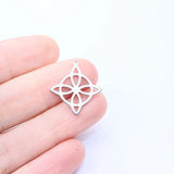 10pcs Stainless Steel Leaves Coin Dangling Charm Pendant