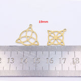 10pcs Stainless Steel Leaves Coin Dangling Charm Pendant