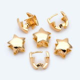 10pcs Star Leverback Ear Hooks 15mm, Brass, Earring Component Hooks