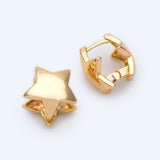 10pcs Star Leverback Ear Hooks 15mm, Brass, Earring Component Hooks