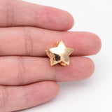 10pcs Star Leverback Ear Hooks 15mm, Brass, Earring Component Hooks